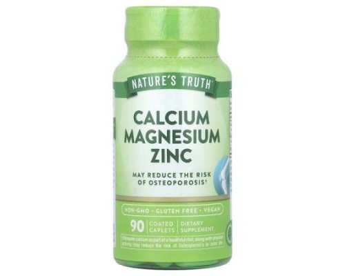 Nature's Truth, Calcium Magnesium Zinc, 90 Coated Caplets