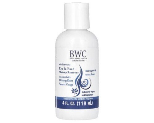 Beauty Without Cruelty, Eye & Face Makeup Remover, Extra Gentle, 4 fl oz (118 ml)