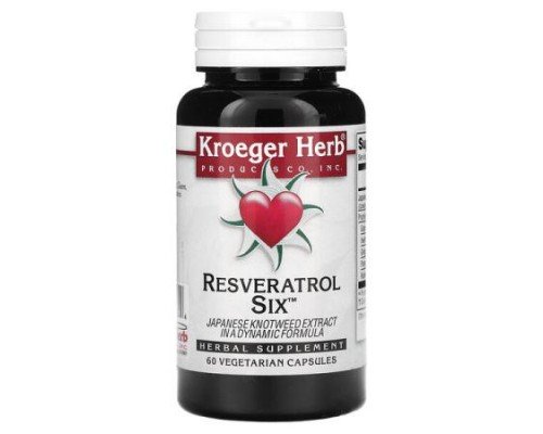 Kroeger Herb Co, Resveratrol Six, 60 Vegetarian Capsules