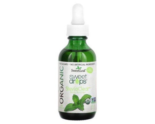 SweetLeaf Stevia, Organic Sweet Drops, SteviaClear, 2 fl oz (60 ml)