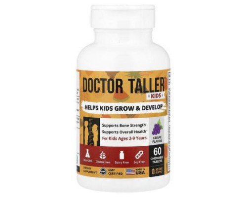 NuBest, Doctor Taller™, For Kids Ages 2-9 Years, Grape, 60 Chewable Tablets