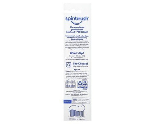 Spinbrush, Pro Clean, Replacement Brush Heads, Soft Bristles, 2 Brush Heads (Discontinued Item)