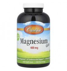 Carlson, Magnesium Gels, 400 mg, 250 Soft Gels