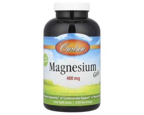 Carlson, Magnesium Gels, 400 mg, 250 Soft Gels