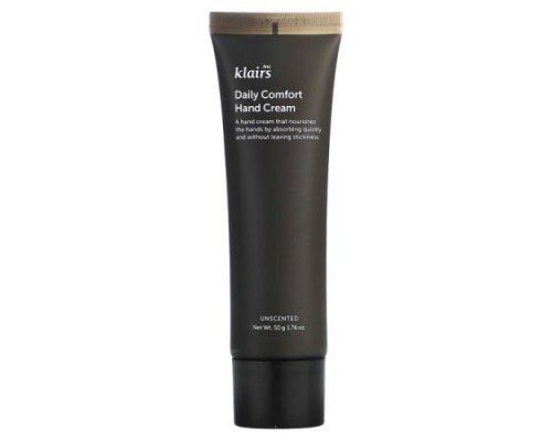 Dear, Klairs, Daily Comfort Hand Cream, Unscented, 1.76 oz (50 g)