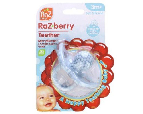 RaZbaby, RaZ-berry Teether, 3 Months+, Blue, 1 Count