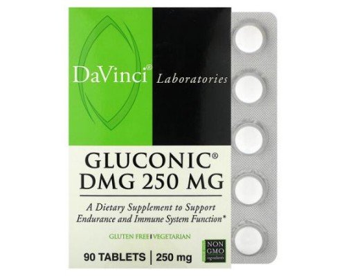 DaVinci Laboratories, Gluconic DMG , 250 mg , 90 Tablets