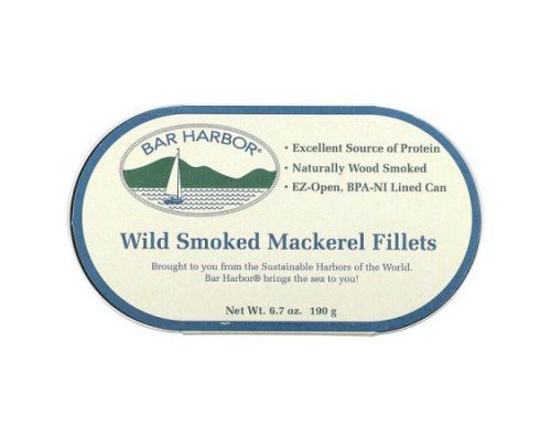 Bar Harbor, Wild Smoked Mackerel Fillets, 6.7 oz (190 g)