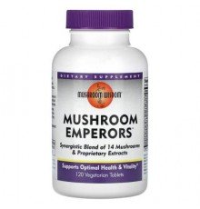 Mushroom Wisdom, Mushroom Emperors, 120 Vegetarian Tablets