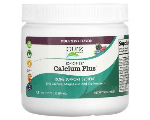 Pure Essence, Ionic-Fizz, Calcium Plus, Mixed Berry, 7.41 oz (210 g)