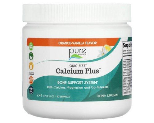 Pure Essence, Ionic Fizz Calcium Plus, Orange-Vanilla, 7.41 oz (210 g)