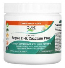 Pure Essence, Ionic-Fizz, Super D-K Calcium Plus, Orange-Vanilla, 7.41 oz (210 g)
