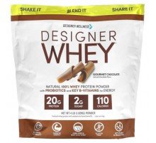 Designer Wellness, Designer Whey, Natural 100% Whey Protein Powder, Gourmet Chocolate, 4 lb (1.82 kg)