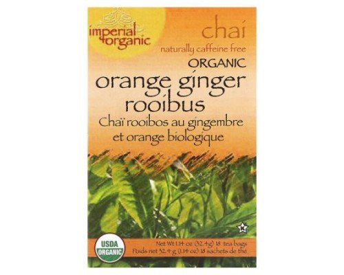 Uncle Lee's Tea, Imperial Organic, Orange Ginger Rooibus Chai, Caffeine Free, 18 Tea Bags, 1.14 oz (32.4 g)