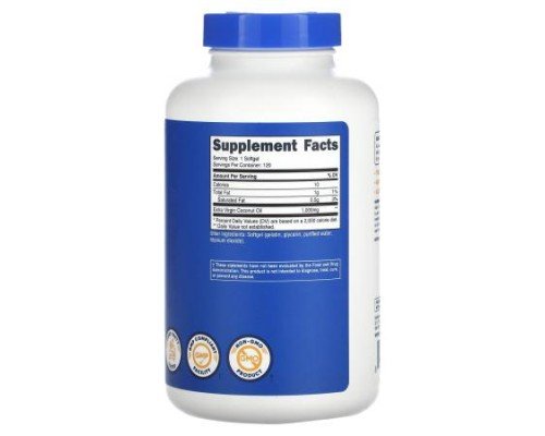 Nutricost, Coconut Oil, 1,000 mg , 120 Softgels