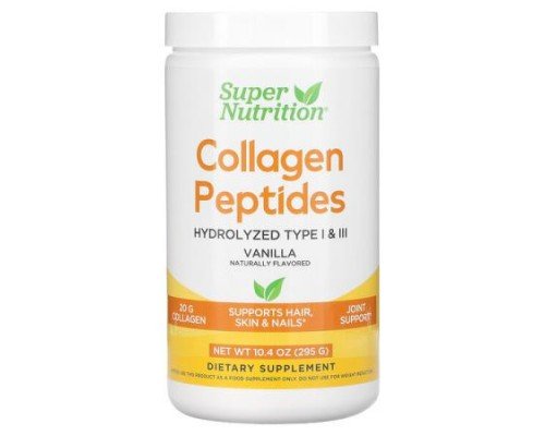 Super Nutrition, Collagen Peptides, Vanilla, 10.4 oz (295 g)