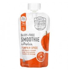 Serenity Kids, Dairy-Free Smoothie + Protein, All Ages 6+ Months, Pumpkin Spice, 3.5 oz (99 g)