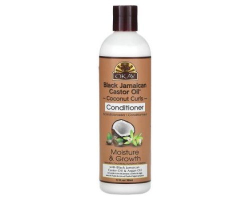 Okay Pure Naturals, Black Jamaican Castor Oil, Coconut Curls, Conditioner, 12 fl oz (355 ml)