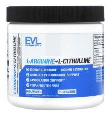 EVLution Nutrition, L-Arginine+l-Citrulline, Unflavored, 5.29 oz (150 g)