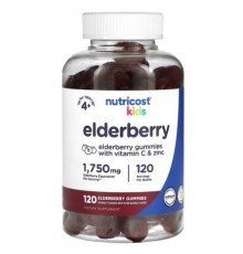 Nutricost, Kids, Elderberry, Ages 4+, 1,750 mg, 120 Gummies