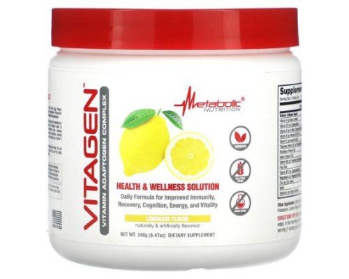 Metabolic Nutrition, VitaGen, Lemonade, 8.47 oz (240 g)