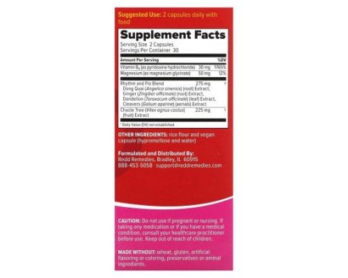 Redd Remedies, Rhythm & Flo, 60 Vegan Capsules