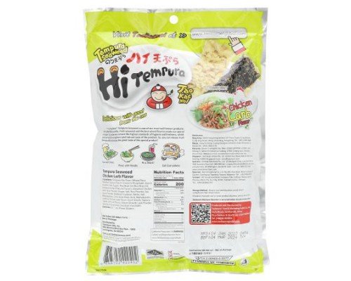 Tao Kae Noi, HiTempura Seaweed Snack, Chicken Larb, 1.41 oz (40 g)