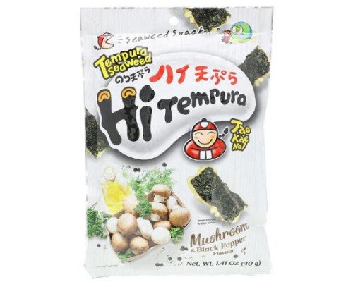 Tao Kae Noi, HiTempura Seaweed Snack, Mushroom & Black Pepper, 1.41 oz (40 g)