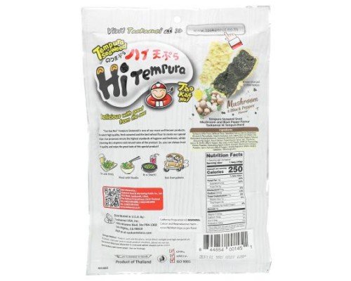 Tao Kae Noi, HiTempura Seaweed Snack, Mushroom & Black Pepper, 1.41 oz (40 g)