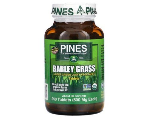 Pines International, Barley Grass, 250 Tablets