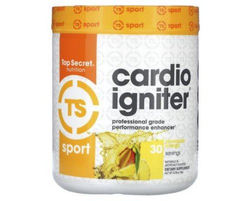 Top Secret Nutrition, Sport, Cardio Igniter,  Professional Grade Performance Enhancer, Pineapple Mango, 6.35 oz (180 g)
