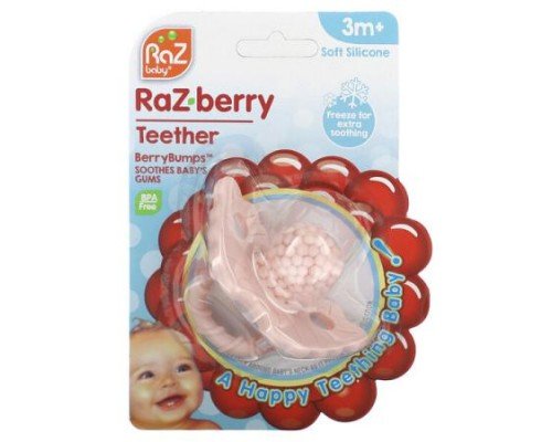 RaZbaby, RaZ-berry Teether, 3 Months+, Pink, 1 Count