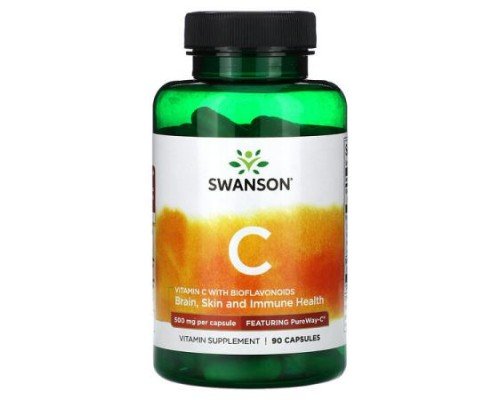 Swanson, Vitamin C with BioFlavonoids, 500 mg, 90 Capsules