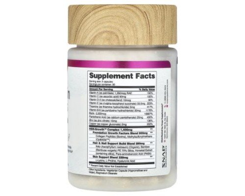 Snap Supplements, Hair, Skin & Nails , 60 Capsules
