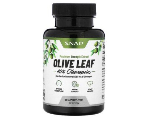 Snap Supplements, Olive Leaf, Maximum Strength, 750 mg, 60 Capsules