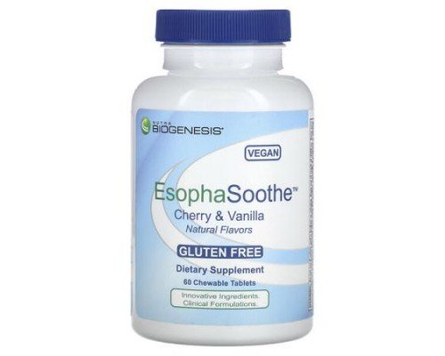 Nutra BioGenesis, EsophaSoothe, Cherry & Vanilla, 60 Chewable Tablets