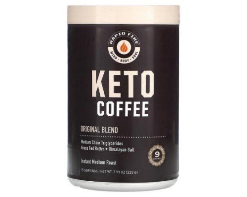 RAPIDFIRE, Keto Coffee, Original Blend, Instant, Medium Roast, 7.93 oz (225 g)