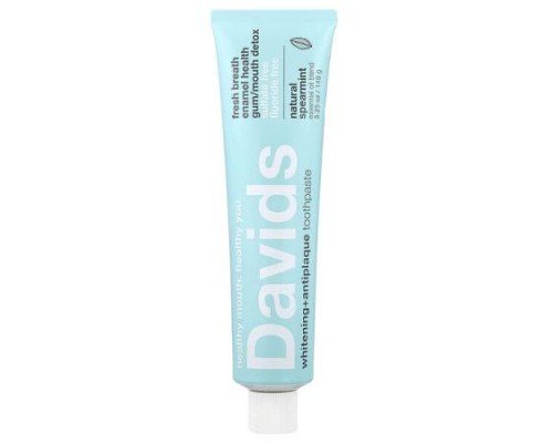 Davids, Whitening + Antiplaque Toothpaste, Natural Spearmint , 5.25 oz (149 g)