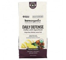 BareOrganics, Daily Defense Coffee With Superfoods, Ground, Dark Roast, 10 oz (283 g)