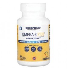 OceanBlue, Professional, Omega-3 2100, High-Potency, Natural Orange, 60 Softgels (1,050 mg per Softgel)