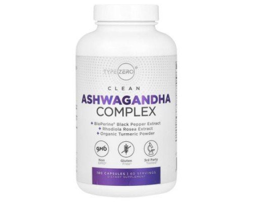 TypeZero, Clean, Ashwagandha Complex, 180 Capsules
