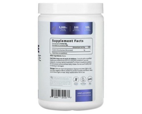 TypeZero, Clean, Creatine Monohydrate, Unflavored, 5,000 mg, 17.6 oz (500 g)