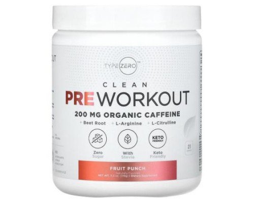 TypeZero, Clean Pre Workout, Fruit Punch, 11.3 oz (319 g)