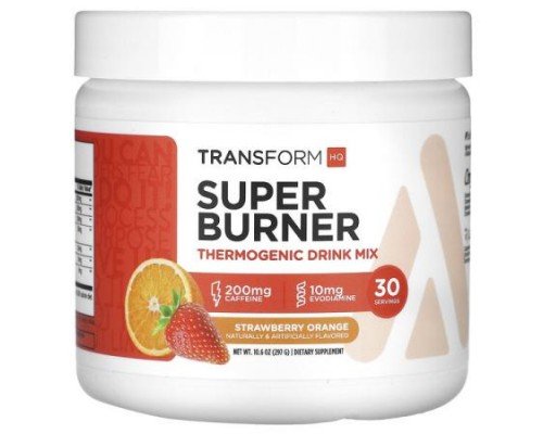 TransformHQ, Super Burner, Thermogenic Drink Mix, Strawberry Orange, 10.6 oz (297 g)