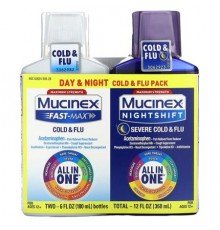 Mucinex, Day & Night Cold & Flu Pack, Maximum Strength, For Ages 12+, 2 Bottles, 6 fl oz (180 ml) Each