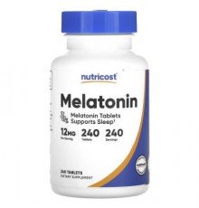Nutricost, Melatonin, 12 mg, 240 Tablets