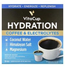 VitaCup, Hydration Coffee & Electrolytes, Medium Roast, 18 Pods, 0.16 oz (4.5 g) Each