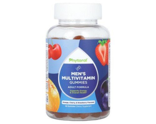 Phytoral, Men's Multivitamin Gummies, Orange, Cherry & Strawberry, 90 Gummies