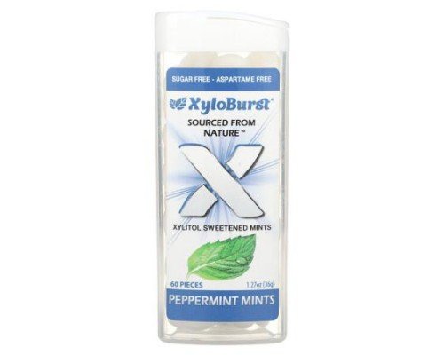 Xyloburst, Xylitol Sweetened Mints, Peppermint, 60 Pieces
