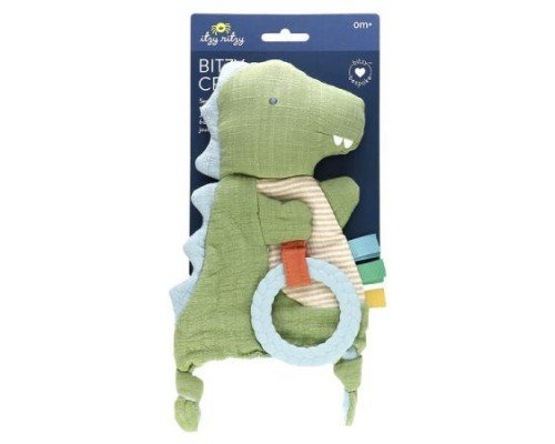 itzy ritzy, Bitzy Crinkle, Sensory Crinkle Toy with Teether, 0 Months+, Dino , 1 Count